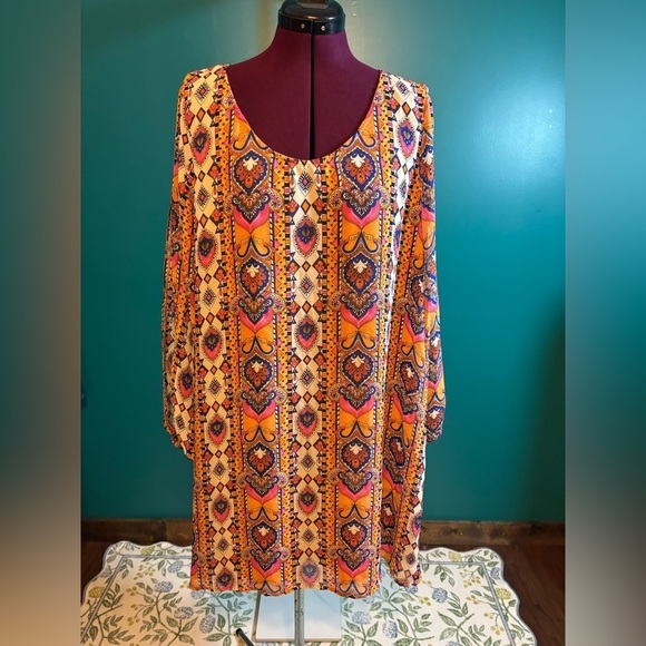 Tacera Dresses & Skirts - Tacera Multicolor Patterned Dress